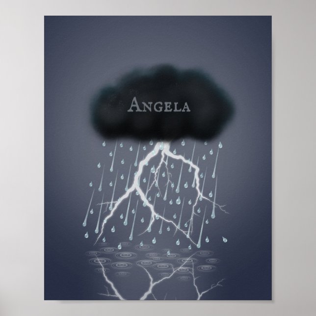 Stormy Rain Cloud Tempestuous Dream Personalised Poster (Front)