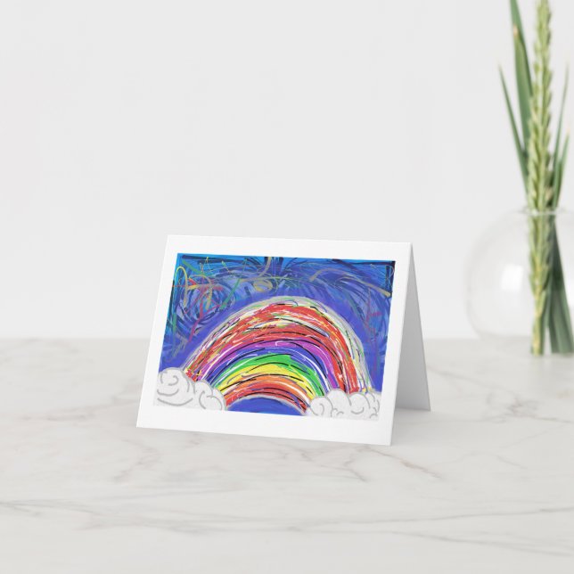 Stormy Rainbow (blank inside) Thank You Card (Front)