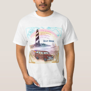 Stormy Rainbow Lighthouse   T-Shirt
