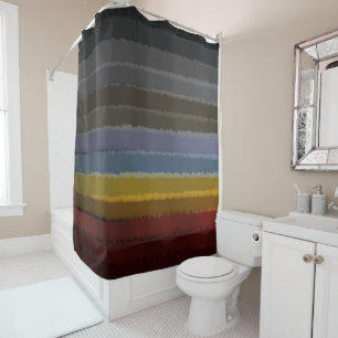 Stormy Salty Watercolor Pop Of Colour Abstract Art Shower Curtain