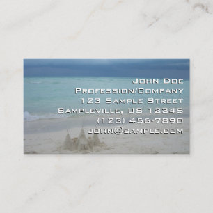 Stormy Sandcastle Beach Landscape Photo Business Card