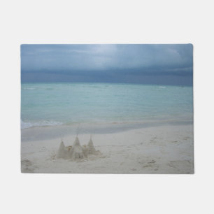 Stormy Sandcastle Beach Landscape Photo Doormat