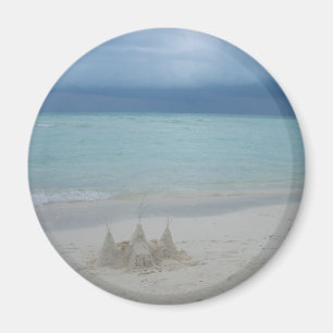 Stormy Sandcastle Beach Landscape Photo Magnet