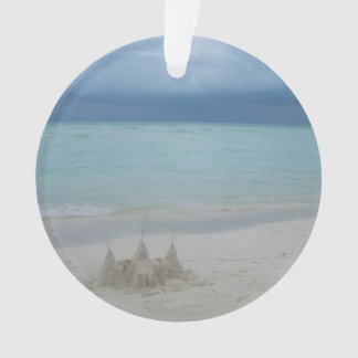 Stormy Sandcastle Beach Landscape Photo Ornament