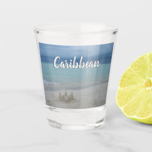 Stormy Sandcastle Beach Landscape Photo Shot Glass