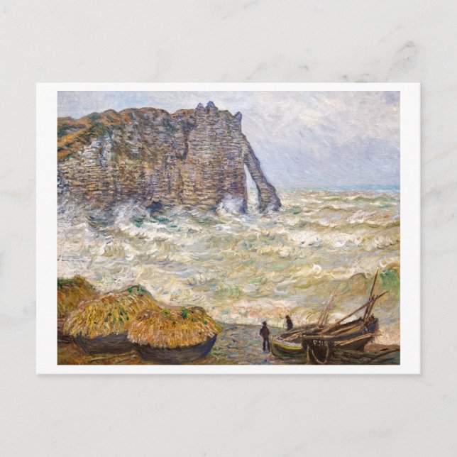 Stormy Sea in Étretat | Monet | Postcard (Front)