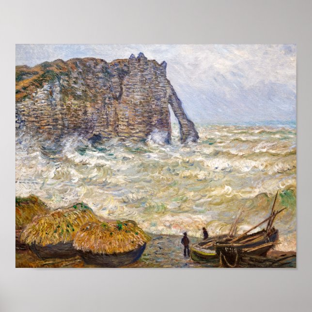 Stormy Sea in Étretat | Monet | Poster (Front)