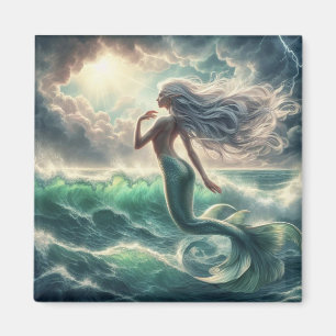 Stormy Sea Mermaid Magnet