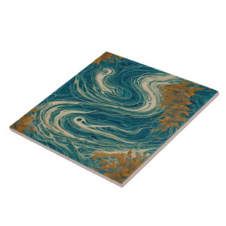 Stormy Sea Water Oil Painting No1 Tile