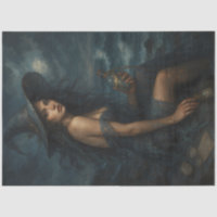 Stormy Sea Witch with Potion Dark Decoupage 