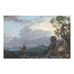 Stormy Sea with Castle Ruin and Figures (c.1725-18 Photo Print