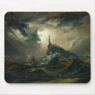 Stormy sea with Lighthouse Mouse Pad