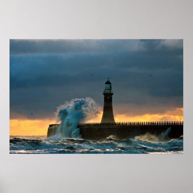 Stormy Seas at Roker Poster/Print Poster (Front)