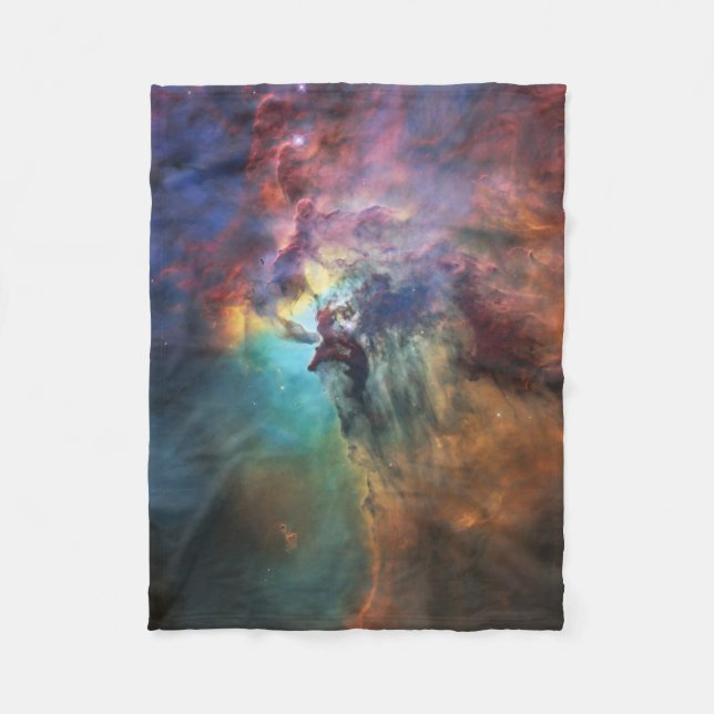 Stormy Seas of Lagoon Nebula in Sagittarius Fleece Blanket (Front)