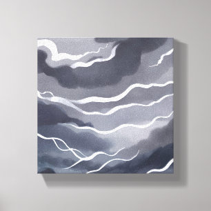 Stormy Skies   Dark Watercolor Canvas Print