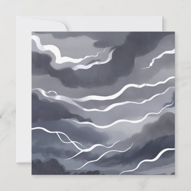 Stormy Skies | Dark Watercolor Card (Front)