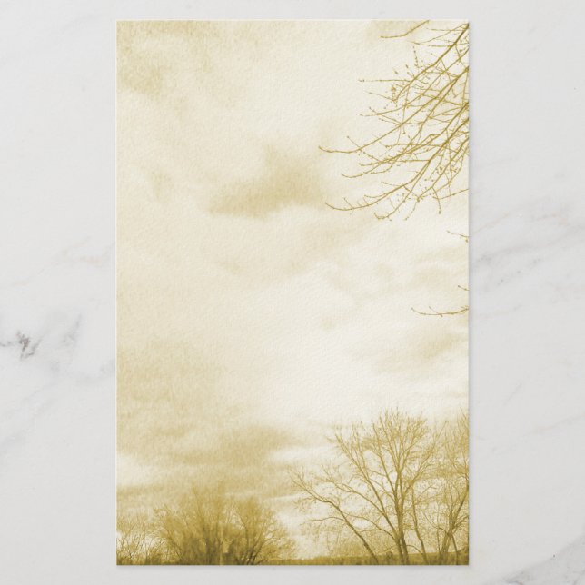 Stormy Skies Yellow Stationery (Front)