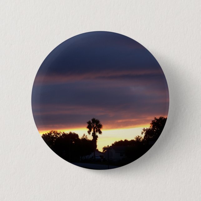 stormy sky sunset 6 cm round badge (Front)
