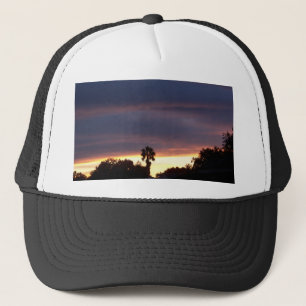 stormy sky sunset trucker hat