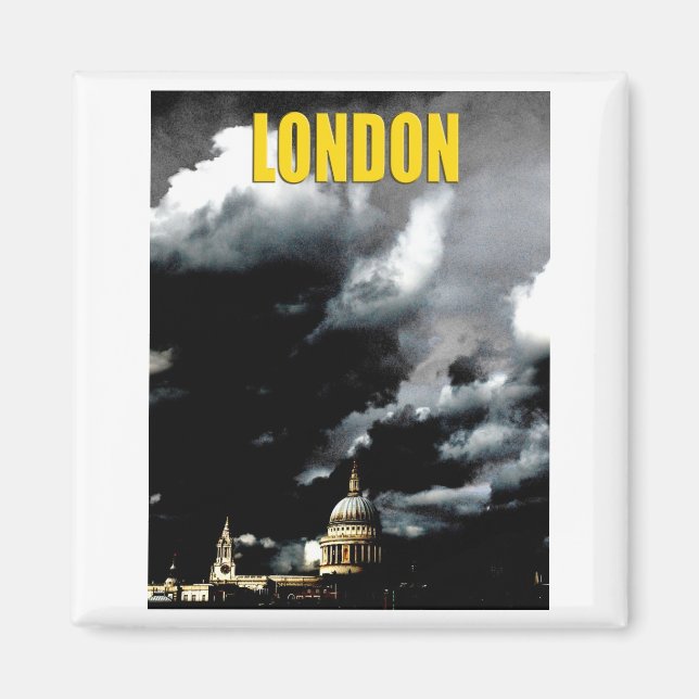 Stormy St Paul's Cathedral Magnet (Front)