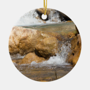 Stormy stream in spring ceramic tree decoration