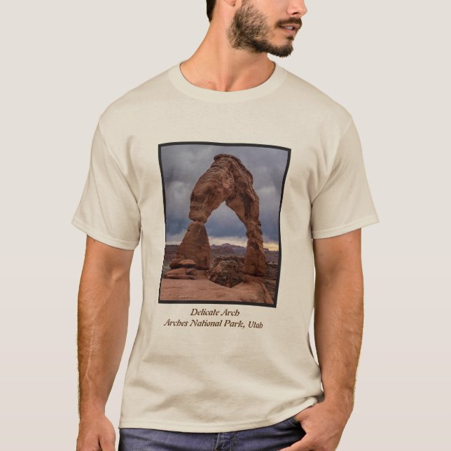 Stormy Sunset - Delicate Arch - Moab - Utah T-Shirt (Front)