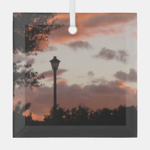 Stormy Texas Sunset Glass Tree Decoration