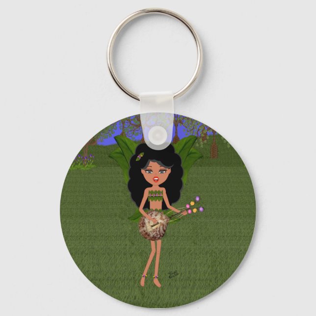 Stormy the Green Winged Faery  with a Guitar Key Ring (Front)