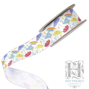Stormy Weather Satin Ribbon in White
