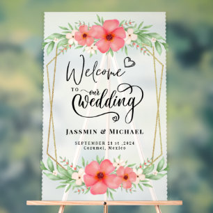Story Begins Elegant Wedding Welcome Acrylic Sign