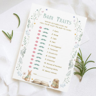 Story Book Baby Shower Baby Traits Game Card
