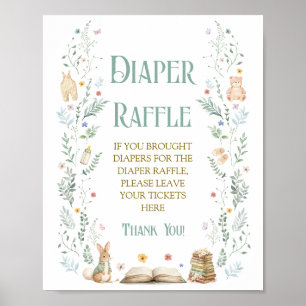Story Book Baby Shower Diaper Raffle  Poster