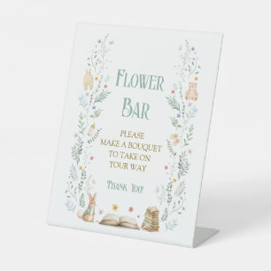 Story Book Baby Shower Flower Bar Pedestal Sign