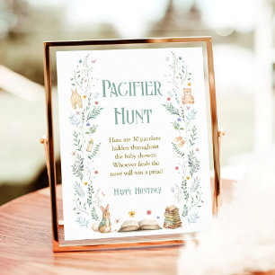 Story Book Baby Shower Pacifier Hunt Game Poster