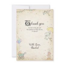 Story Book Baby Shower Thank You Card