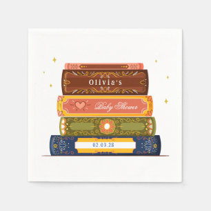 Story Book Library Onto Next Chapter Baby Shower Napkin