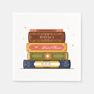 Story Book Library Onto Next Chapter Bridal Shower Napkin