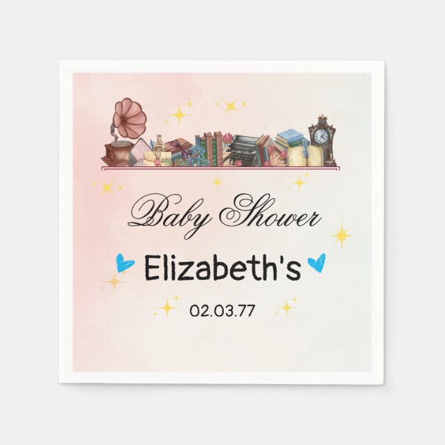 Story Book Library The Next Chapter Baby Shower Napkin (Front)