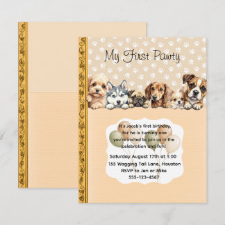 Story Book Puppy Pawty Birthday Digital Download Invitation