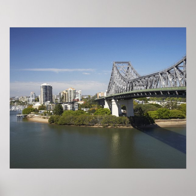 Story Bridge, Brisbane River, and Kangaroo Poster (Front)