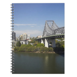 Story Bridge, Brisbane River, and Kangaroo Spiral Notebook