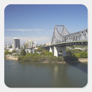 Story Bridge, Brisbane River, and Kangaroo Square Sticker