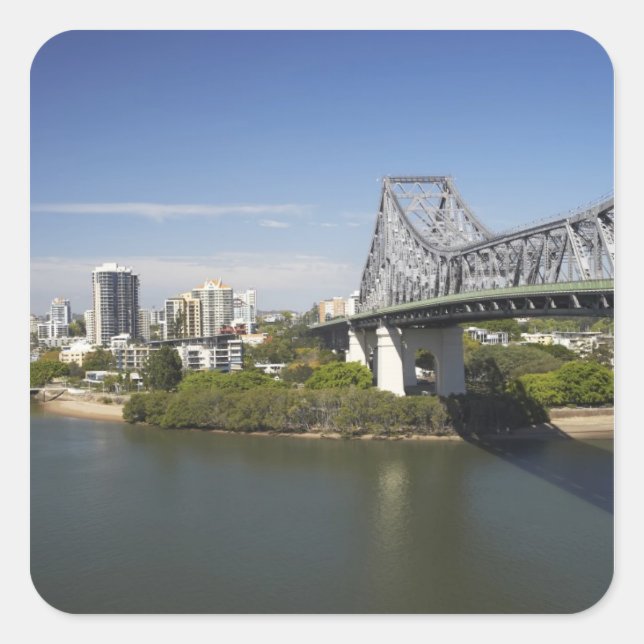 Story Bridge, Brisbane River, and Kangaroo Square Sticker (Front)