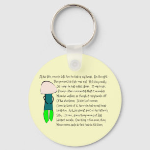 Story Folks "He Had a Big Head" Story Art Key Ring
