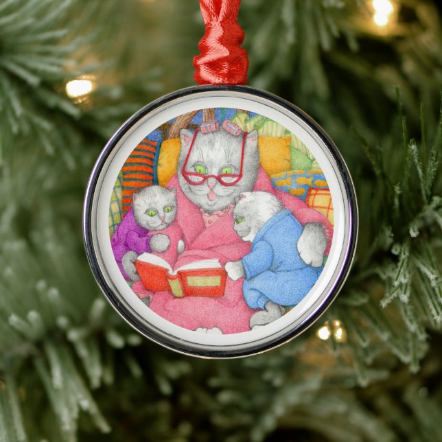 STORY KITTIES Premium Round Ornament (Tree)