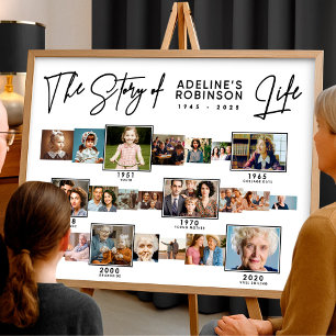 Story of Life – Timeline Poster Funeral Memory 