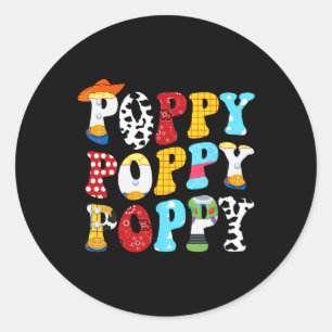 Story Poppy Toy Boy Story Dad Fathers Day Tee For  Classic Round Sticker