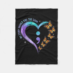 Story Should End Too Soon Dragonfly Heart Mental Fleece Blanket