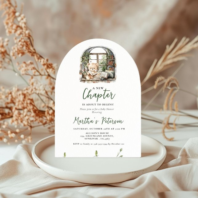 Storybook A New Chapter About toBegins Baby Shower Invitation (Creator Uploaded)