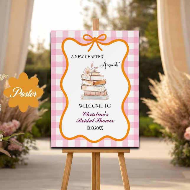 Storybook 'A New Chapter' Bridal Shower Welcome Poster (Creator Uploaded)